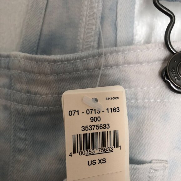 New Aerie Women's XS Tie-Dye Denim Overalls - Light Blue & White NWT - Picture 2 of 8